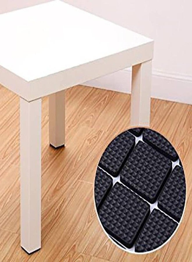 Prostuff.in Furniture Silicone Protection Cover || Square Shaped Furniture Floor Scratch Protection for Sofa, Office Chair, Table Balance Pad Noise Insulation Pad Floor 1.8 CM Black Color, 32 Pcs - Image 2